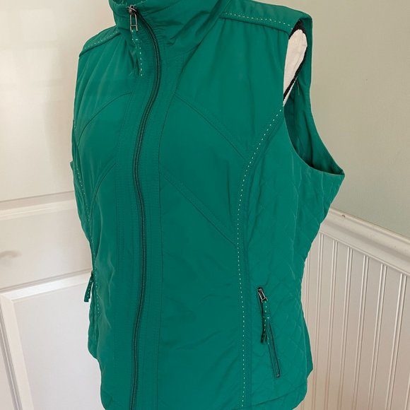 Coldwater Creek Women’s Jade Green Vest Large - Picture 2 of 14